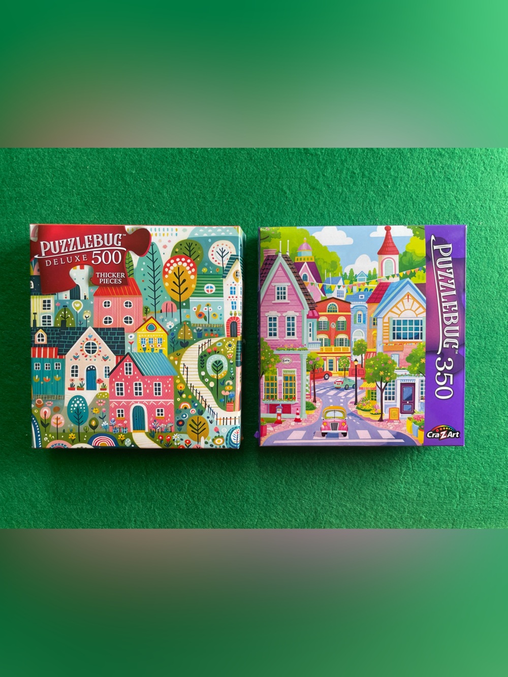 PUZZLEBUG // Joyful Village & Sunny Town - 500 & 350 Piece Puzzle Bundle